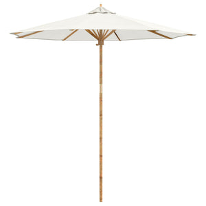 Cremeweißer Gartenschirm Bambus Ø 240x260cm