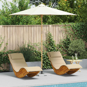 Cremeweißer Garten-Sonnenschirm Bambus Ø 270cm