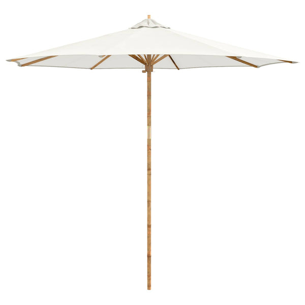 Cremeweißer Garten-Sonnenschirm Bambus Ø 270cm