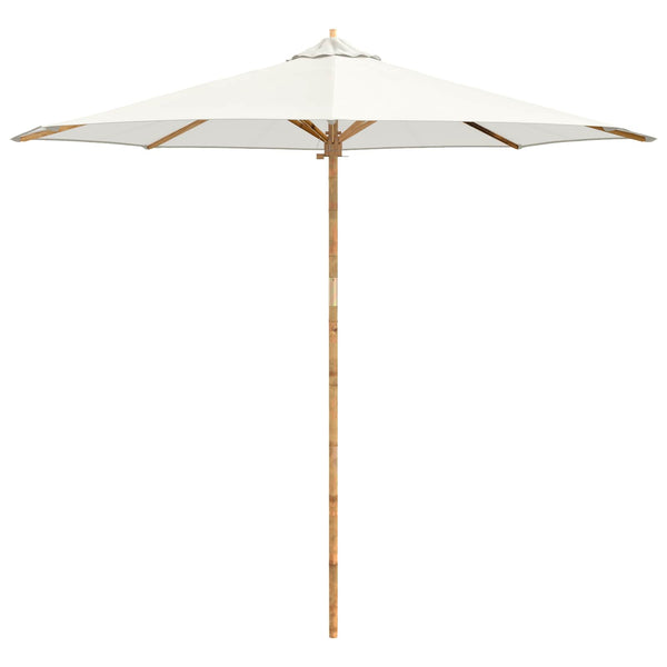 Cremeweißer Garten-Sonnenschirm Bambus Ø 270cm