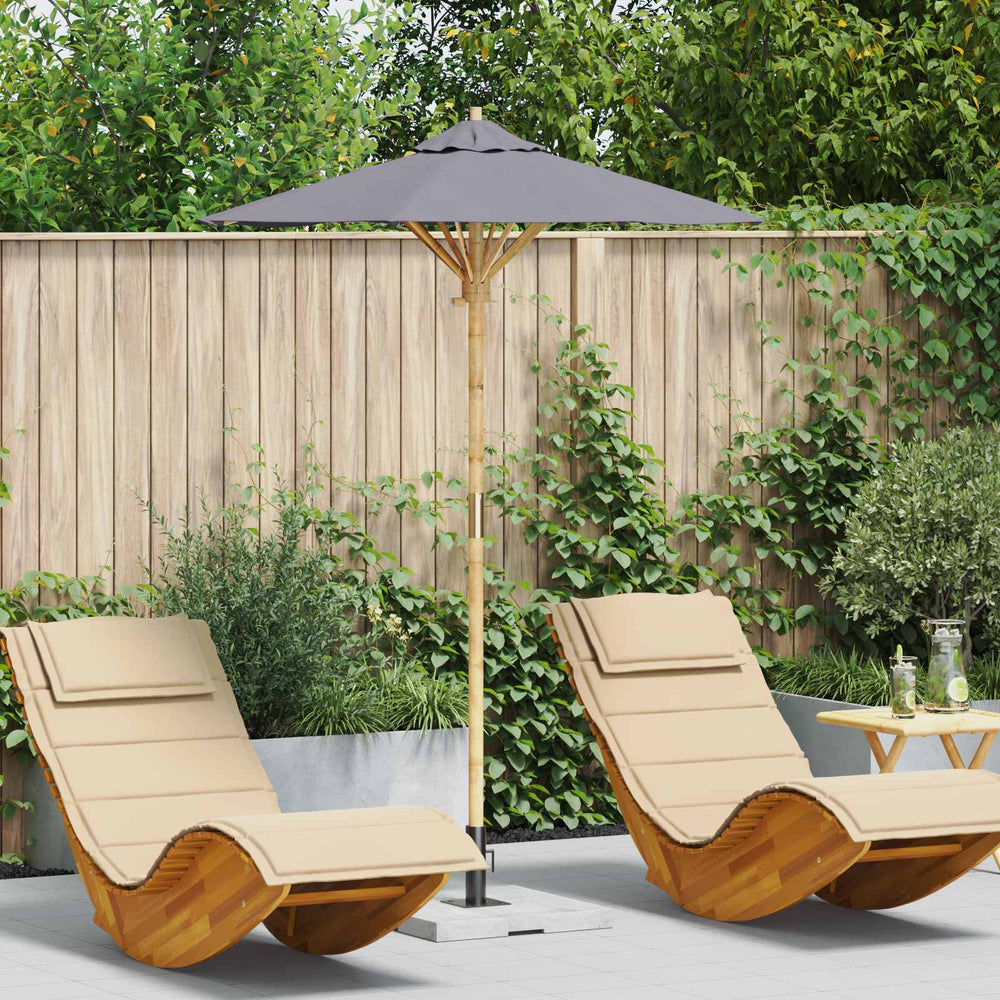Dunkelgrauer Garten-Sonnenschirm Bambus Ø 150cm