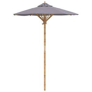 Dunkelgrauer Garten-Sonnenschirm Bambus Ø 150cm