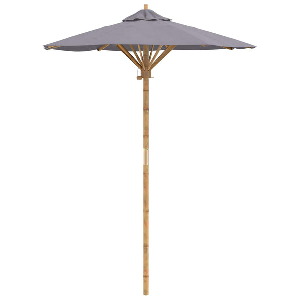 Dunkelgrauer Garten-Sonnenschirm Bambus Ø 150cm