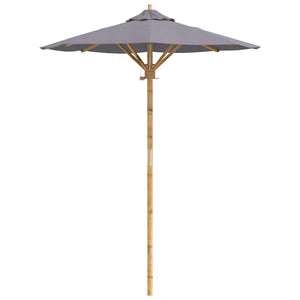 Dunkelgrauer Garten-Sonnenschirm Bambus Ø 150cm