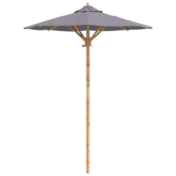 Dunkelgrauer Garten-Sonnenschirm Bambus Ø 150cm