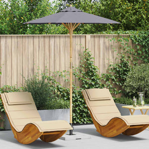 Dunkelgrauer Garten-Sonnenschirm Bambus Ø 180cm