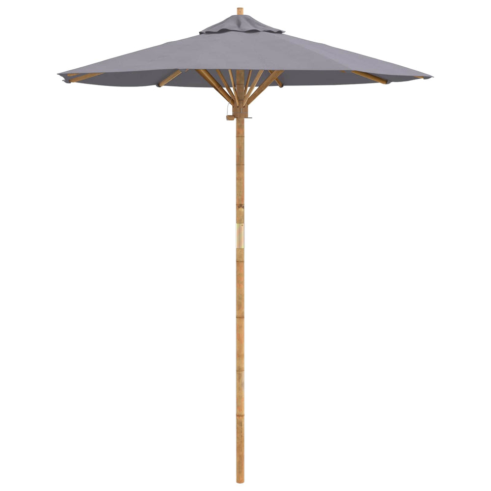 Dunkelgrauer Garten-Sonnenschirm Bambus Ø 180cm