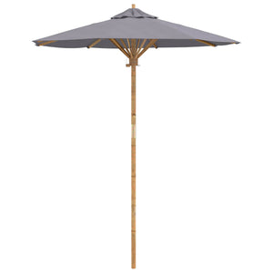 Dunkelgrauer Garten-Sonnenschirm Bambus Ø 180cm
