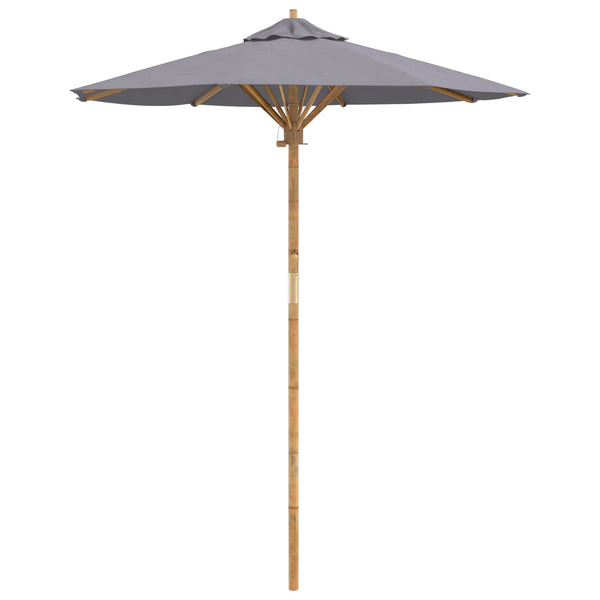Dunkelgrauer Garten-Sonnenschirm Bambus Ø 180cm