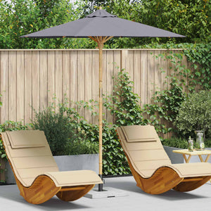 Dunkelgrauer Garten-Sonnenschirm Bambus Ø 217cm