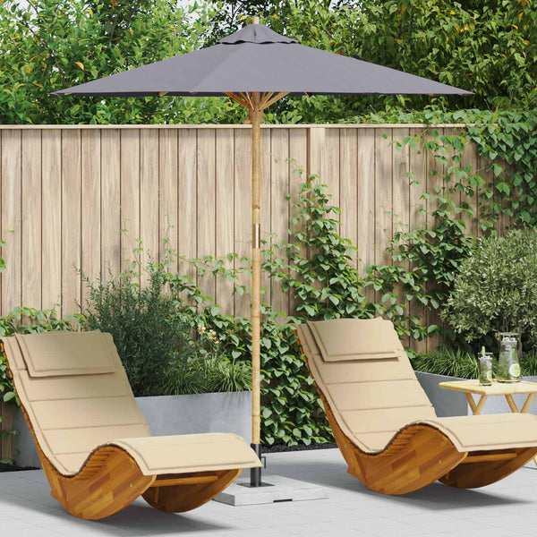 Dunkelgrauer Garten-Sonnenschirm Bambus Ø 217cm