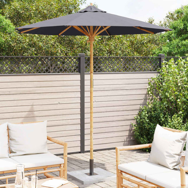 Dunkelgrauer Garten-Sonnenschirm Bambus Ø 217cm