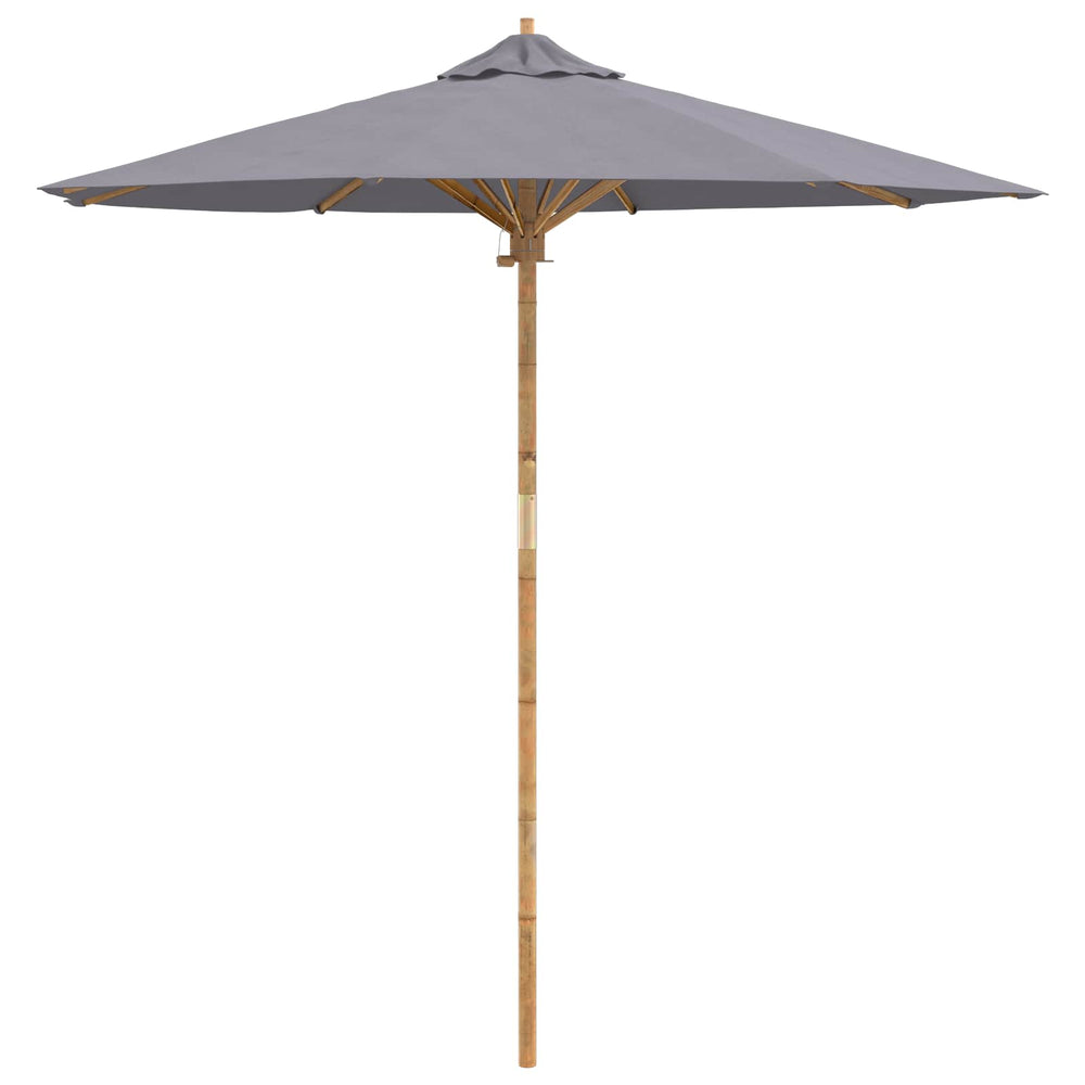 Dunkelgrauer Garten-Sonnenschirm Bambus Ø 217cm