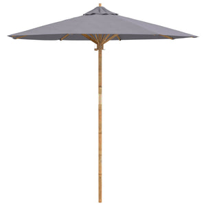 Dunkelgrauer Garten-Sonnenschirm Bambus Ø 217cm