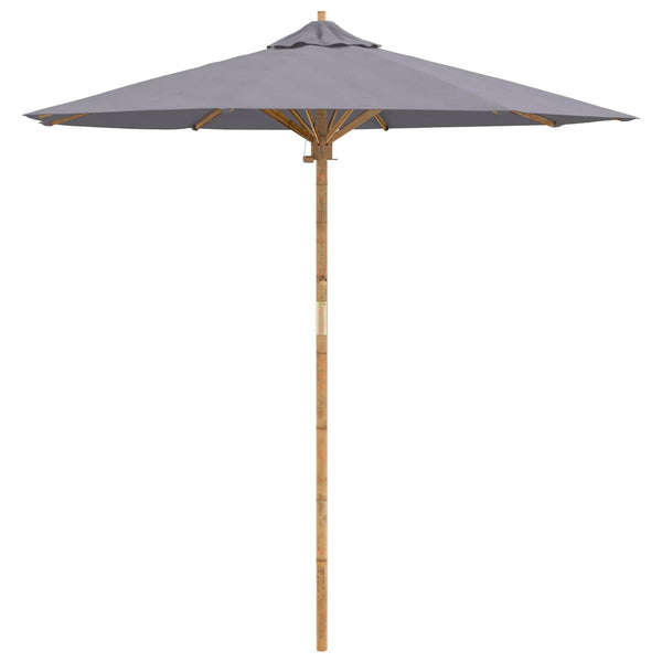 Dunkelgrauer Garten-Sonnenschirm Bambus Ø 217cm