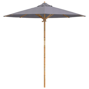 Dunkelgrauer Garten-Sonnenschirm Bambus Ø 217cm