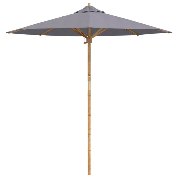 Dunkelgrauer Garten-Sonnenschirm Bambus Ø 217cm