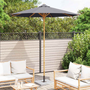 Dunkelgrauer Garten-Sonnenschirm Bambus Ø 240x260cm