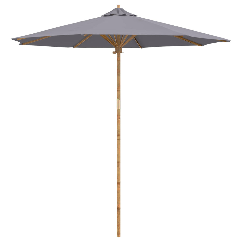 Dunkelgrauer Garten-Sonnenschirm Bambus Ø 240x260cm