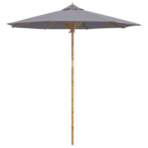 Dunkelgrauer Garten-Sonnenschirm Bambus Ø 240x260cm
