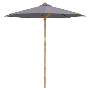 Dunkelgrauer Garten-Sonnenschirm Bambus Ø 240x260cm
