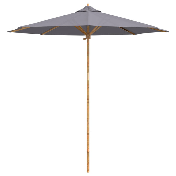 Dunkelgrauer Garten-Sonnenschirm Bambus Ø 240x260cm