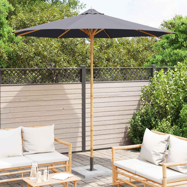 Dunkelgrauer Garten-Sonnenschirm Bambus Ø 270cm