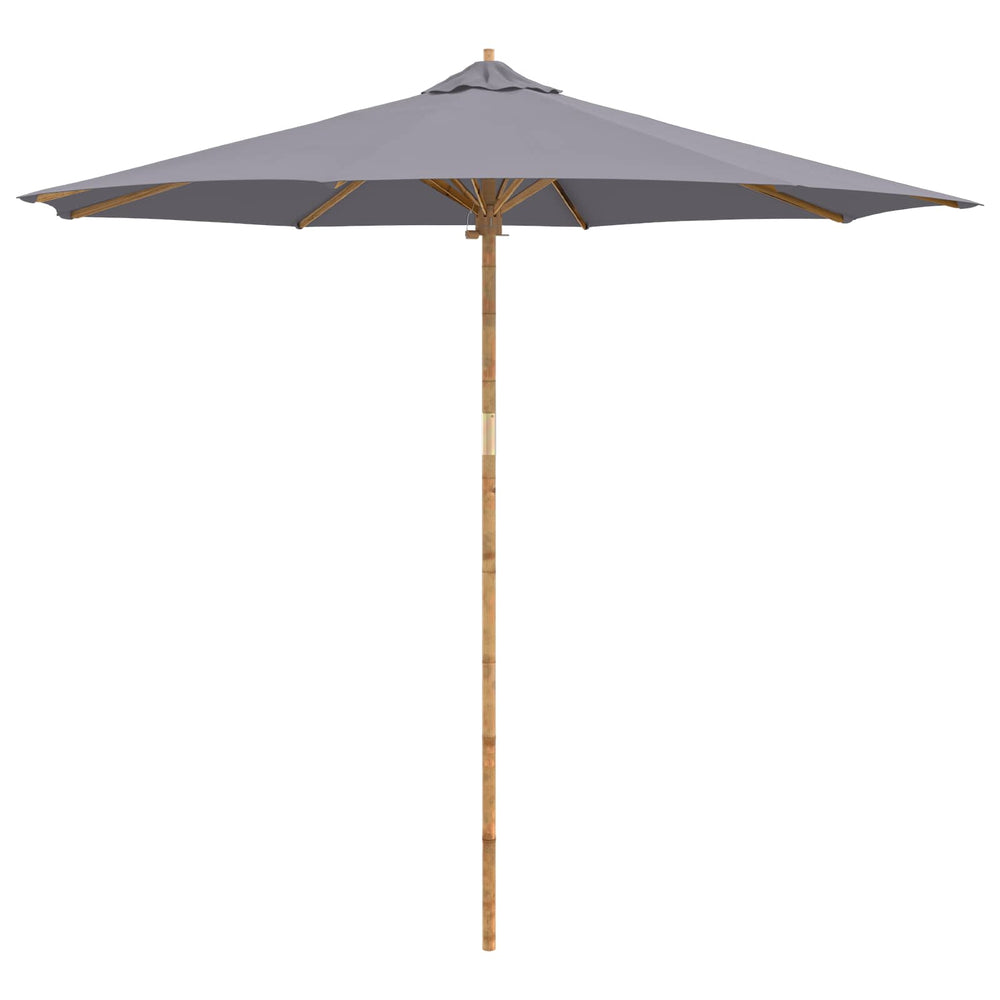 vidaXL Garden Parasol Dark Grey Ø 270 x 260 cm Bamboo