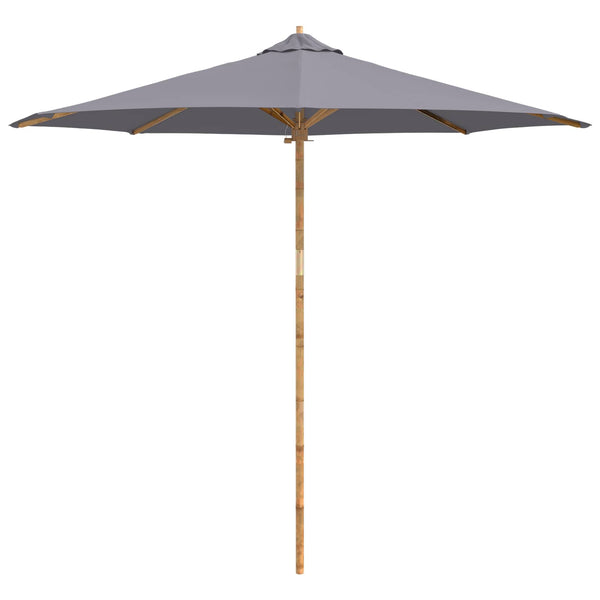 Dunkelgrauer Garten-Sonnenschirm Bambus Ø 270cm