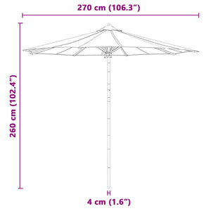 Dunkelgrauer Garten-Sonnenschirm Bambus Ø 270cm