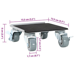 Möbelrollen mit Heber, 4er Set, 1300 kg