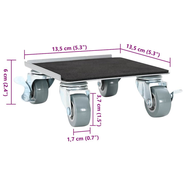Möbelrollen mit Heber, 4er Set, 1300 kg