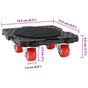 Möbelrollen mit Heber, 4er Set, 300 kg