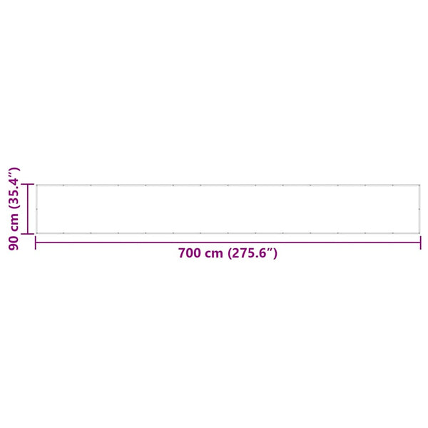 Roter Balkon Sichtschutz 90x700 cm
