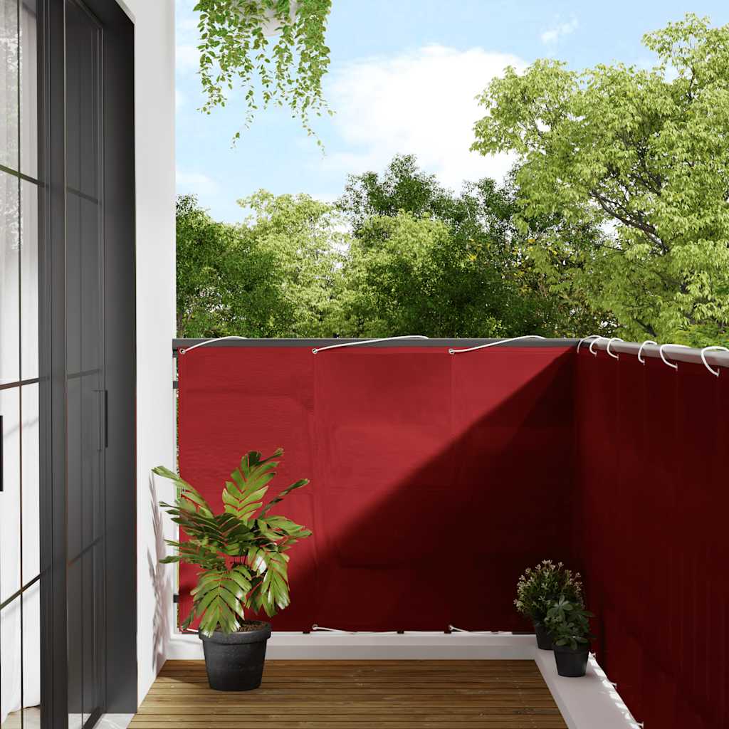 Roter Balkon Sichtschutz 120x700 cm