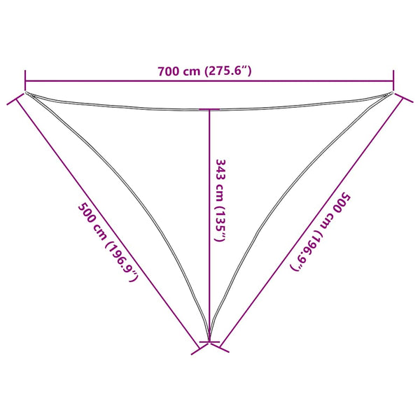 Dunkelgrünes Sonnensegel 7x5x5 m