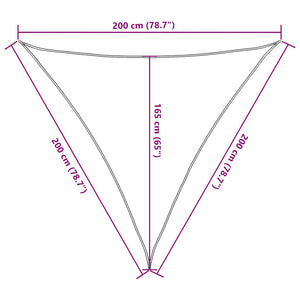 Gelbes Sonnensegel 2x2x2 m Polyester Oxford