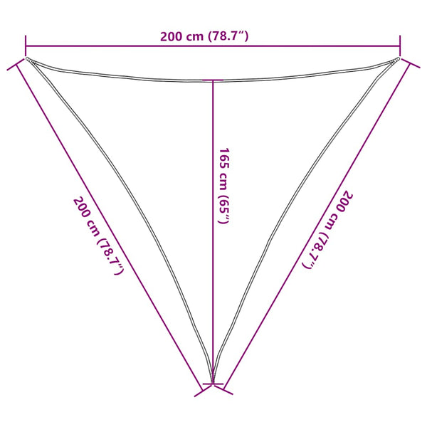 Gelbes Sonnensegel 2x2x2 m Polyester Oxford