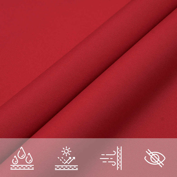 Rotes Sonnensegel 7x5x5 m aus Polyester