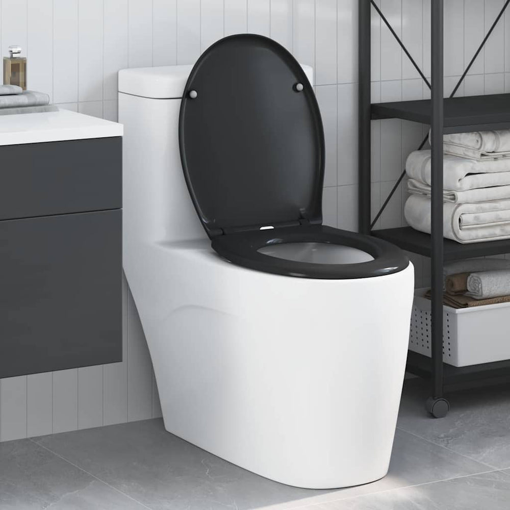 Schwarzer Toilettensitz Duroplast 47x37 cm