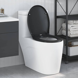 Schwarzer Toilettensitz Duroplast 47x37 cm