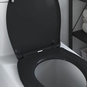 Schwarzer Toilettensitz Duroplast 47x37 cm