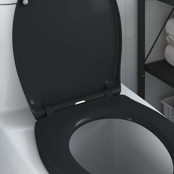 Schwarzer Toilettensitz Duroplast 47x37 cm