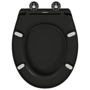 Schwarzer Toilettensitz Duroplast 47x37 cm