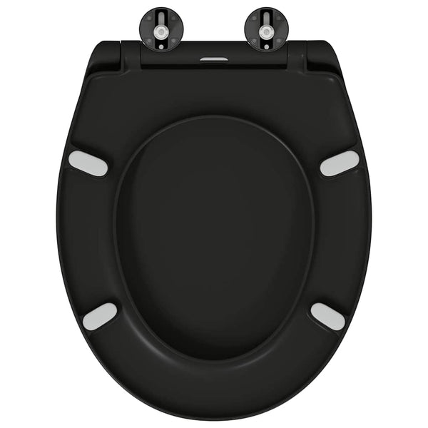 Schwarzer Toilettensitz Duroplast 47x37 cm