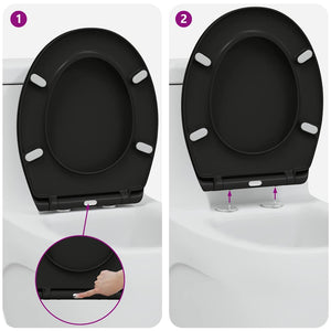 Schwarzer Toilettensitz Duroplast 47x37 cm