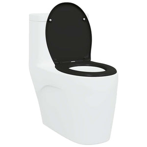 Schwarzer Toilettensitz Duroplast 47x37 cm