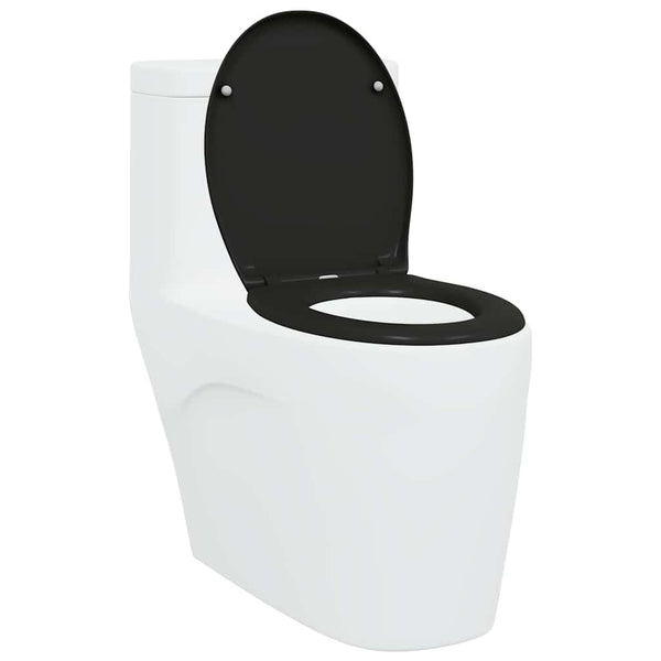 Schwarzer Toilettensitz Duroplast 47x37 cm