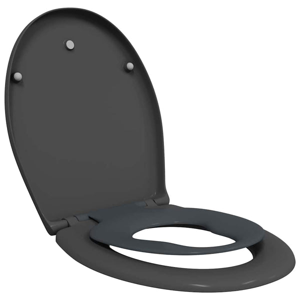 Anthrazit Toilettensitz Duroplast 47x37 cm