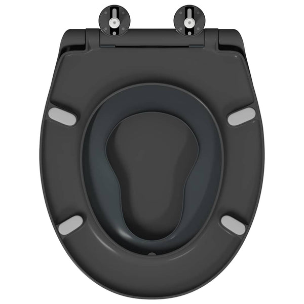 Anthrazit Toilettensitz Duroplast 47x37 cm